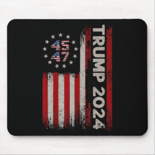 47 Donald Trump 2024: Amerikanische Fahne 2024 Wah Mousepad