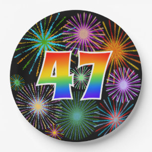 47. Event - Spaß, farbenfroh, kühl, Regenbogen 47 Pappteller