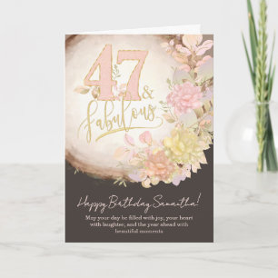 47 & Fantastische Florale Foto-Personalisierte Geb Karte