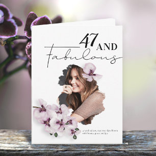 47 & Fantastische Orchideen-Foto-Geburtstagskarte Karte