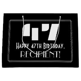 47. Geburtstag ~ Art Deco Inspiriert Look "47" + N Große Geschenktüte