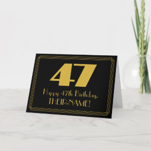 47. Geburtstag: Art Deco inspiriertes Aussehen "47 Karte