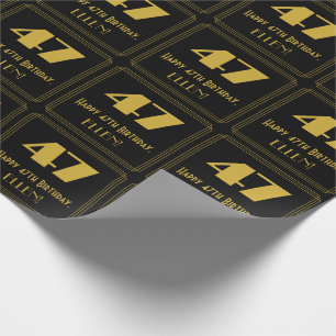 47. Geburtstag – Art Deco inspiriertes Aussehen "4 Geschenkpapier