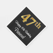 47. Geburtstag ~ Elegante Luxuriöse Imitate Gold L Serviette (Ecke)