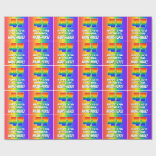 47. Geburtstag: Farbenfroh, Fun Rainbow Pattern #  Geschenkpapier