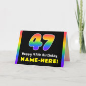 47. Geburtstag: Farbiger Regenbogen # 47, Individu Karte (Vorderseite)