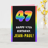 47. Geburtstag: Farbiger Regenbogen # 47, Individu Karte (Gelbe Blume)