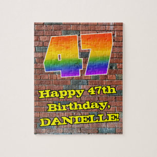47. Geburtstag: Fun Graffiti-Inspiriert Regenbogen Puzzle