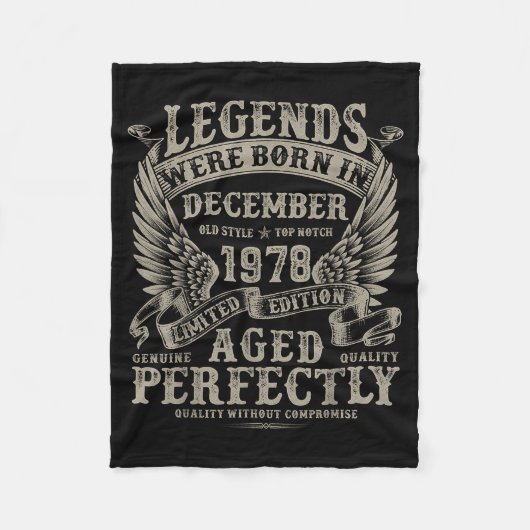 47. Geburtstag für Männer Dezember 1978 Geburtstag Fleecedecke (Vorderseite)