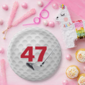 47. Geburtstag Golf Ball Design Paper Plate Pappteller (Party)
