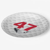 47. Geburtstag Golf Ball Design Paper Plate Pappteller (Schrägansicht)