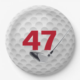 47. Geburtstag Golf Ball Design Paper Plate Pappteller