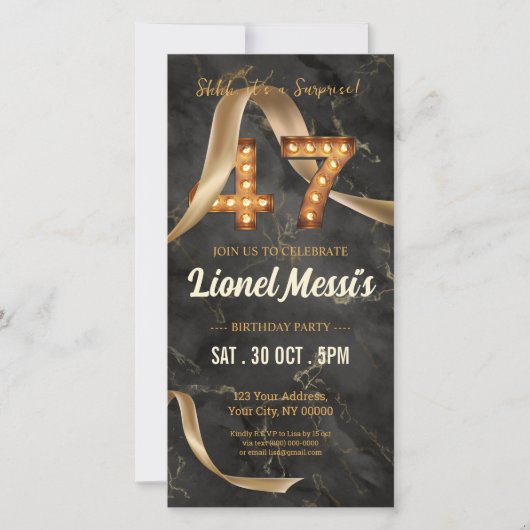 47. Geburtstag Mobile Einladung (Vorderseite)