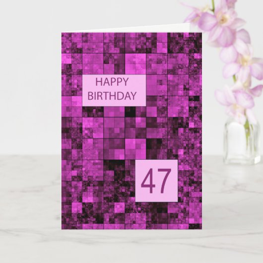 47. Geburtstag Pink-Pattern-Karte Karte (Orchidee)
