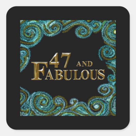 47. Geburtstag Quadratischer Aufkleber (Vorderseite)