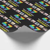 47. Geburtstag: Regenbogen "47"; benutzerdefiniert Geschenkpapier (Ecke)