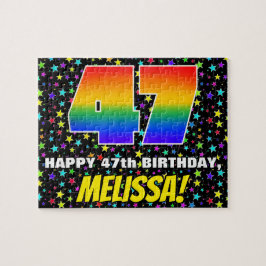 47. Geburtstag — Spaß, farbenfrohe Sternenweltenmu Puzzle