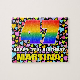 47. Geburtstag — Spaß, liebevolle Herzformen + "47 Puzzle