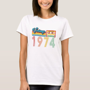 47. Geburtstag Vintage Retro 1974 Kassette T-Shirt