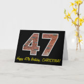 47. Geburtstag - Ziegelmauermuster "47" mit Name Karte (Gelbe Blume)