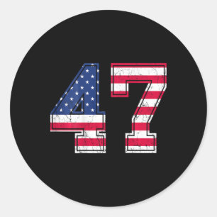 47 Geburtstags-Shirt Usa Flagge Sportsteam Trikot Runder Aufkleber