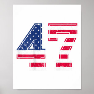 47 Geburtstags-Shirt USA-Flagge Sportteam-Trikot C Poster
