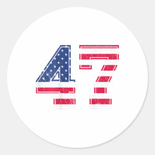 47 Geburtstags-Shirt Usa-Flagge Sportteam-Trikot C Runder Aufkleber