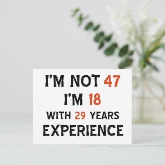 47. Geburtstagsdesigns Postkarte (Stehend Vorderseite)