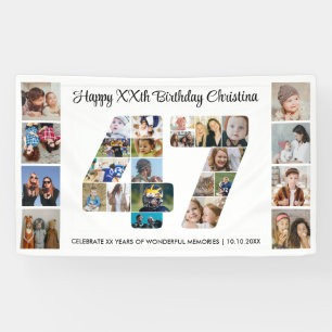 47. Geburtstagsfeier Nummer 47 Fotocollage Banner