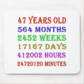 47. Geburtstagsfeiertage Mousepad (Vorne)