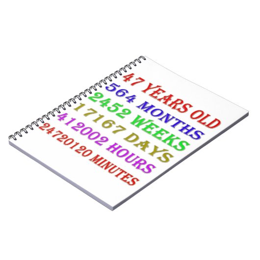 47. Geburtstagsfeiertage Notizblock (Linke Seite)