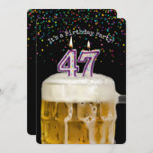 47. Geburtstagskandle-Party Einladung (Vorne/Hinten)