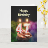 47. Geburtstagskarte mit Kerzen Karte (Gelbe Blume)