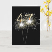 47. Geburtstagsparkler auf Black Karte (Gelbe Blume)