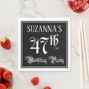 47. Geburtstagsparty — Extravagantes Script + Indi Serviette