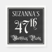 47. Geburtstagsparty — Extravagantes Script + Indi Serviette (Vorderseite)