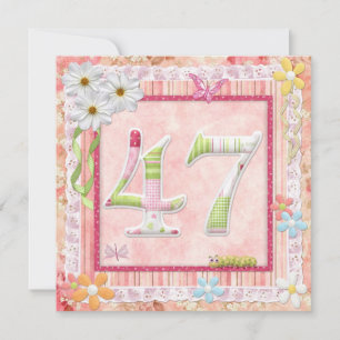 47. Geburtstagsparty Scrapbooking Stil Einladung