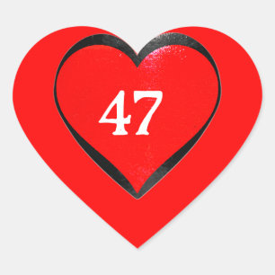 47 Herz-Aufkleber