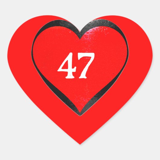 47 Herz-Aufkleber (Vorderseite)