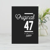 47 Jahre alt - 47. Geburtstag Funny Gift Einladung (Stehend Vorderseite)