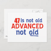 47 Jahre Alte Geburtstagsdesigns Postkarte (Vorne/Hinten)