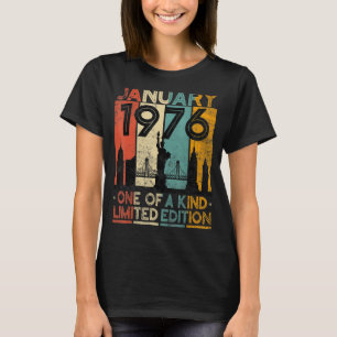 47 Jahre Vintager Januar 1976 Geburtstag Männer Wo T-Shirt