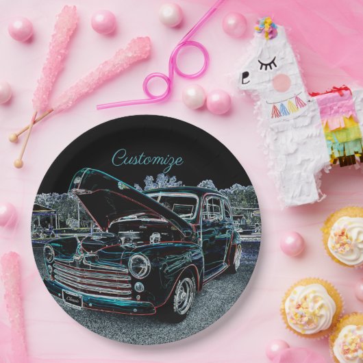 47 Klassische Automobile Pappteller (Party)