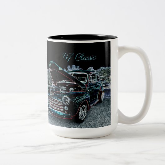 47 Klassische Automobile Zweifarbige Tasse (Rechts)