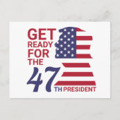 47. Präsident, amerikanische Trump-Flagge Postkarte (Vorderseite)