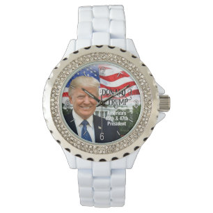 47. Präsident Donald Trump 2024 Foto der Frauen Armbanduhr