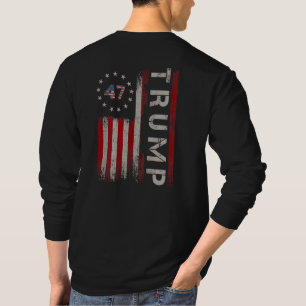 47. Präsident Donald Trump 47 US-amerikanische Fla T-Shirt