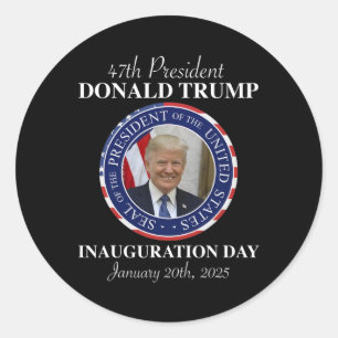 47 Präsident Donald Trump Amtseinführungs Tag 2025 Runder Aufkleber