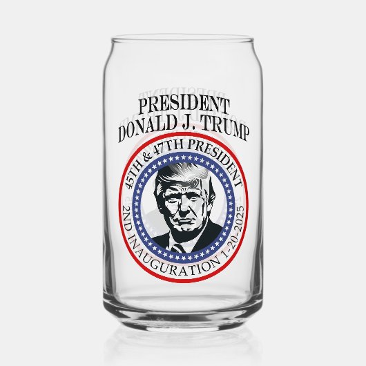 47. Präsident Donald Trump Einweihung Keepake Dosenglas (Rückseite)