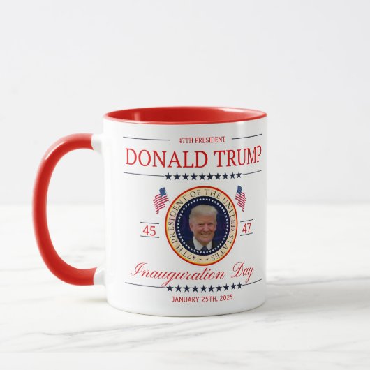 47 PRÄSIDENT DONALD TRUMP KOMMEMORATIVE INAUGURATI TASSE (Links)